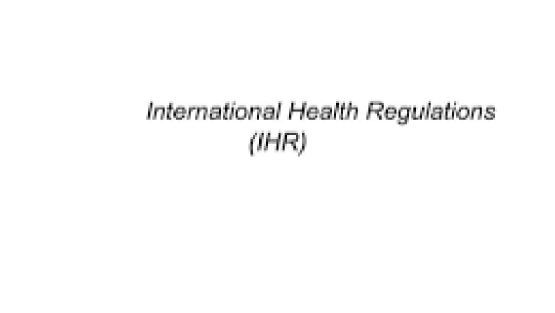 International Health Regulations (IHR) Training Course
