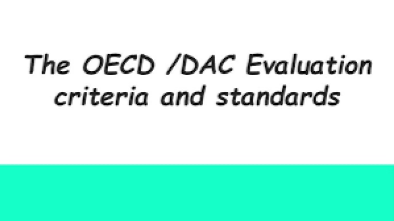 OECD DAC Evaluation Standards Training Course